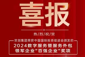 喜报！华体会（中国）集团荣膺“2024数字服务暨服务外包领军企业百强”